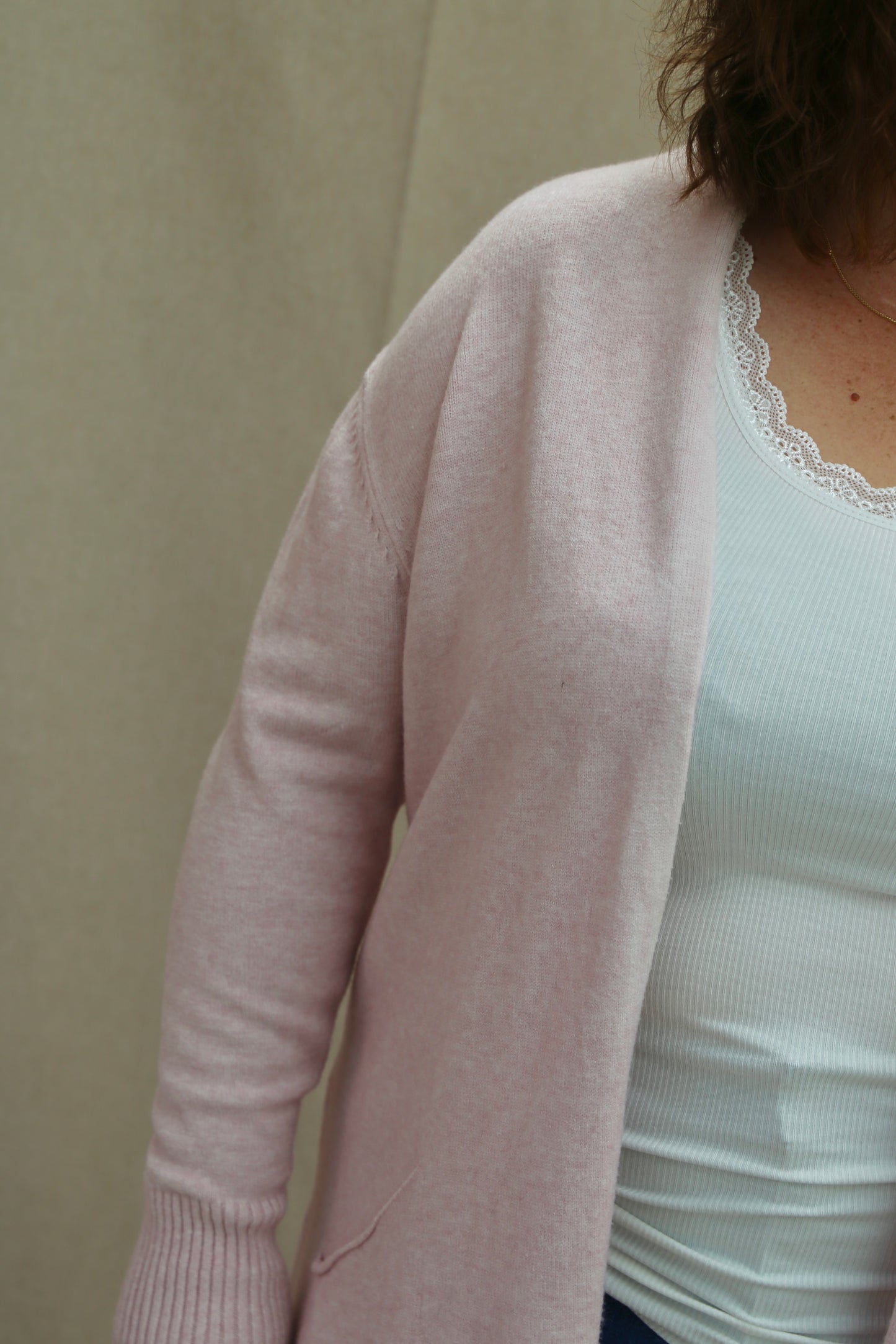 Gilet Amélie rose pâle