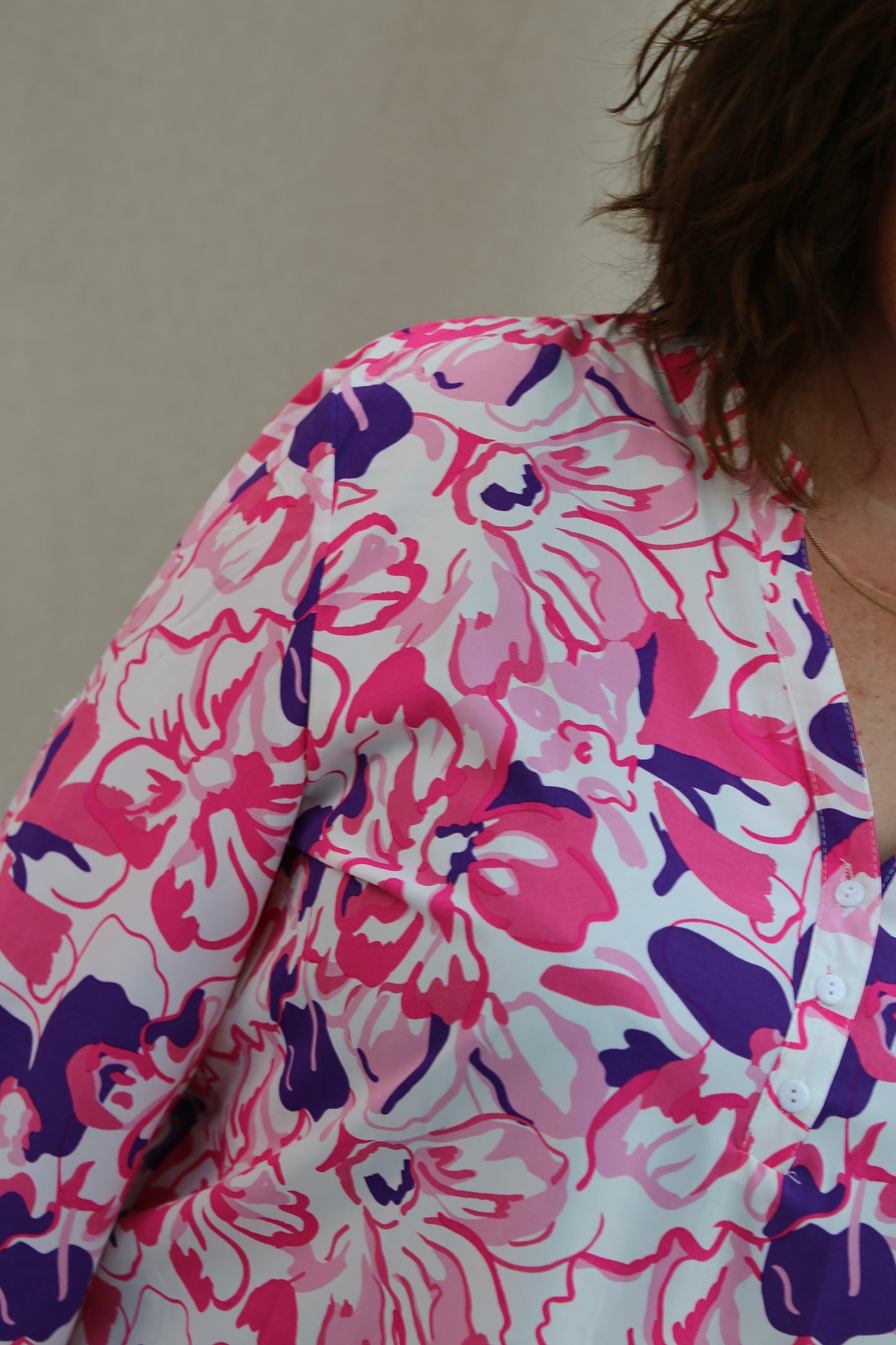 Blouse Christy rose/blanc