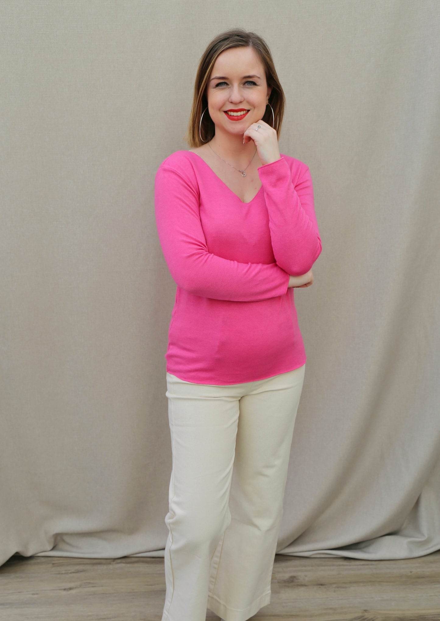 Pull Bérénice fuchsia