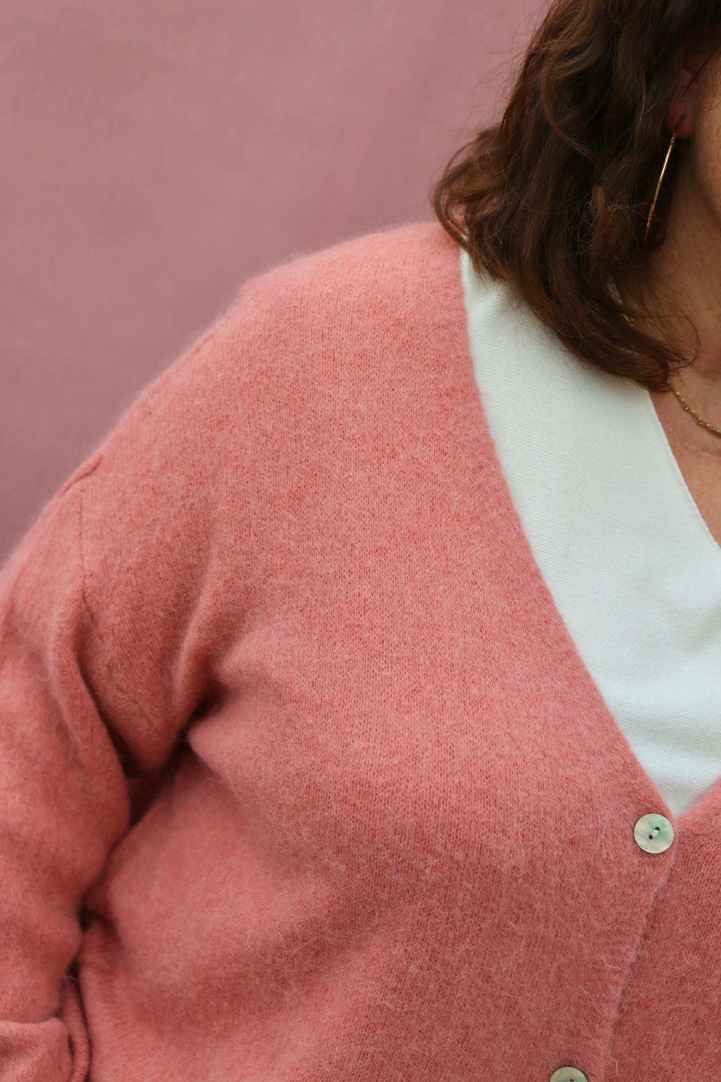 Gilet Eva vieux rose