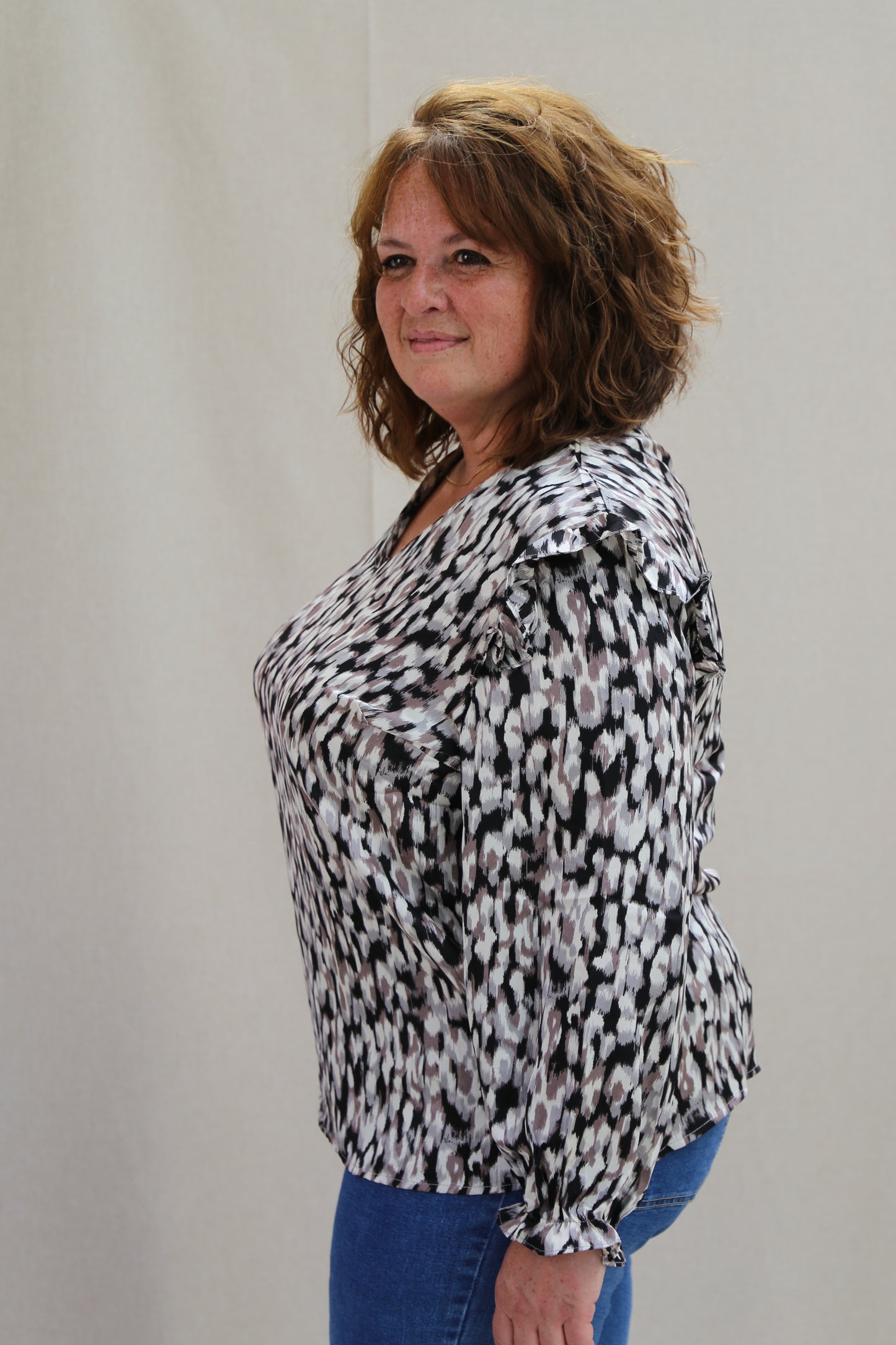 Blouse Christy noir/gris/blanc