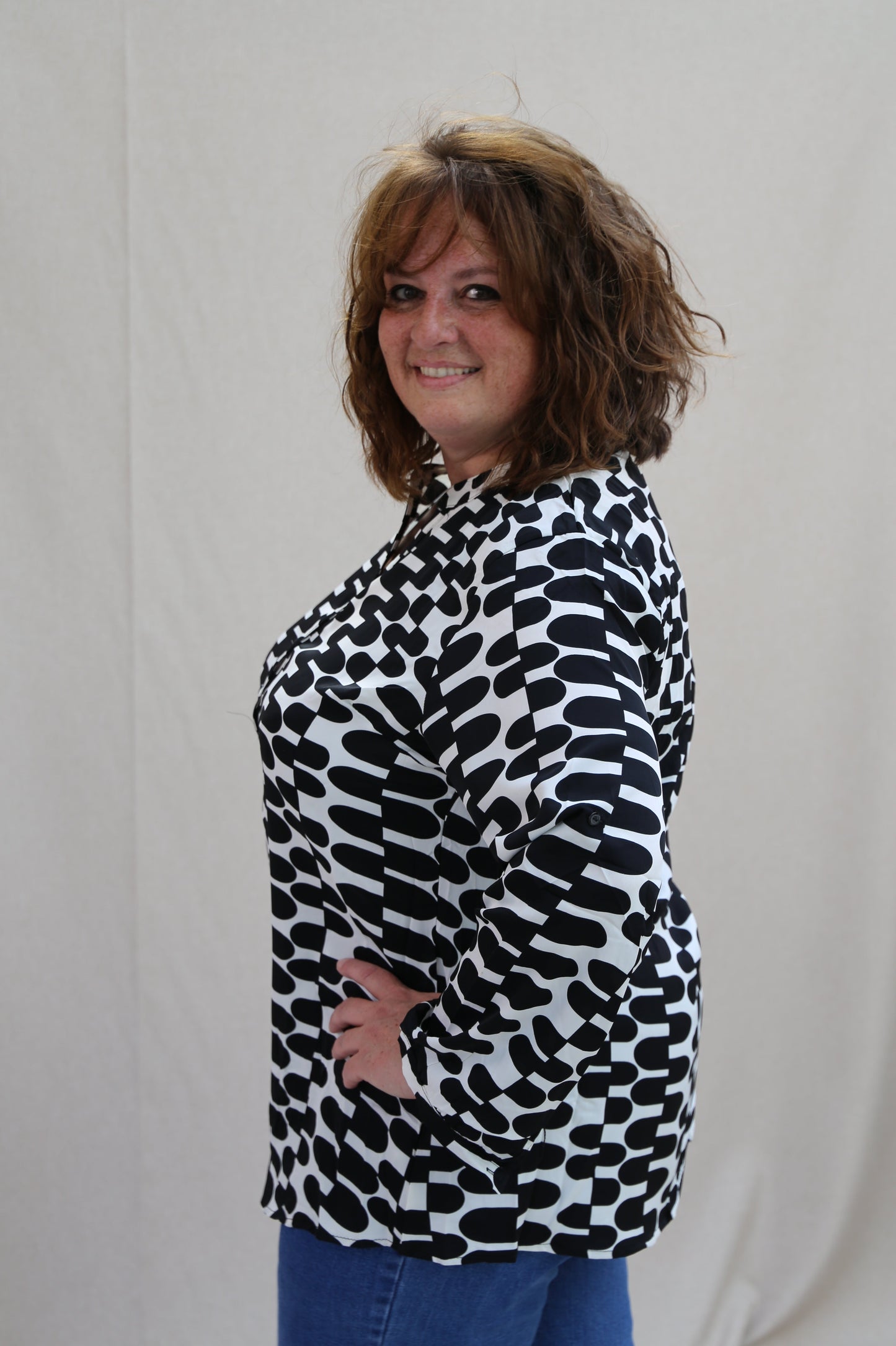 Blouse Christy noir/blanc (Copier)