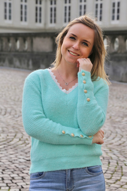 Pull Clarisse vert d’eau