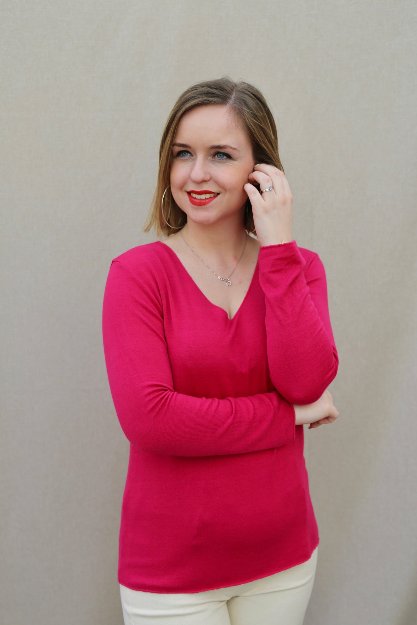 Pull Bérénice framboise