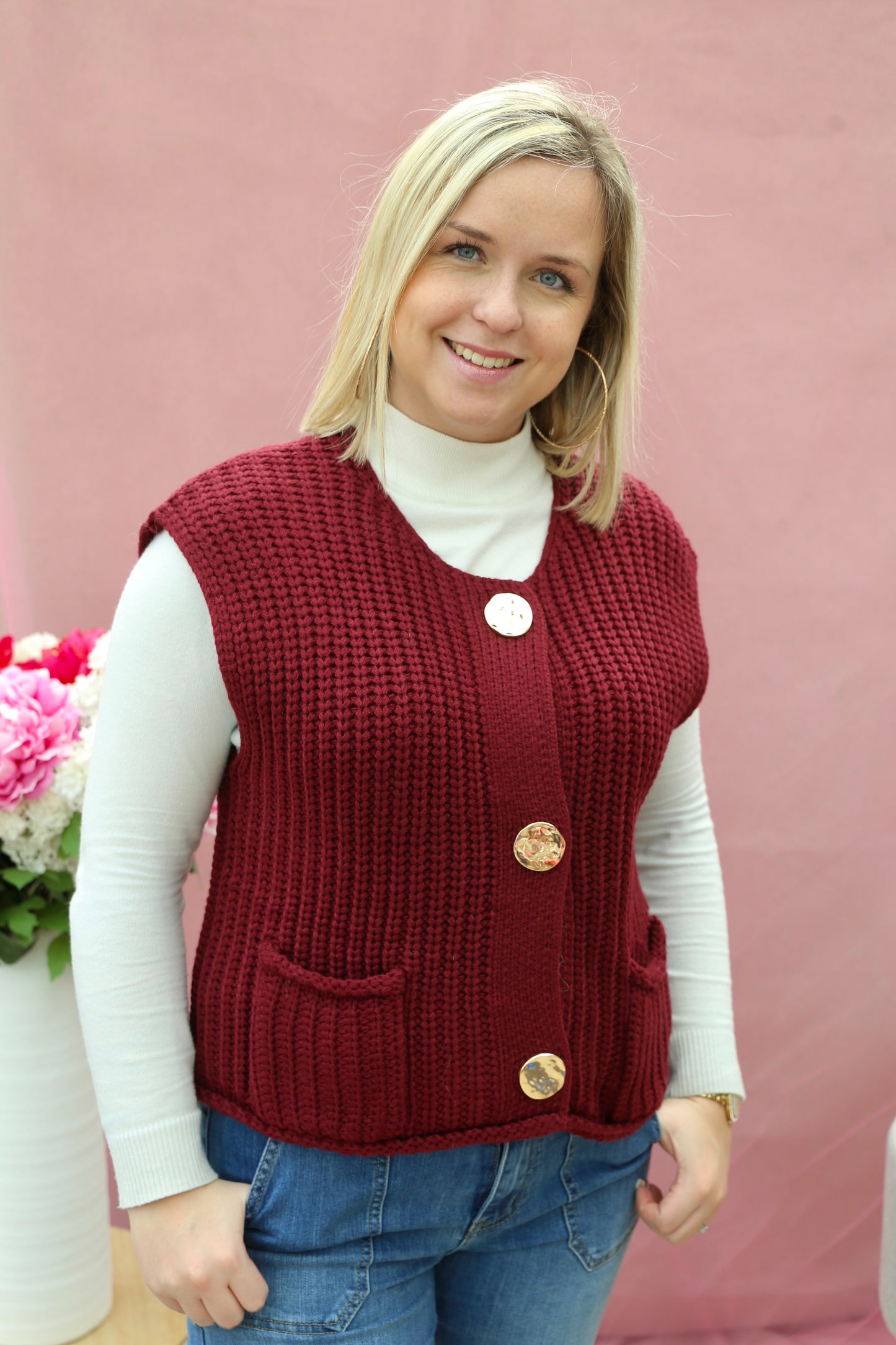 Gilet Lina Bordeaux