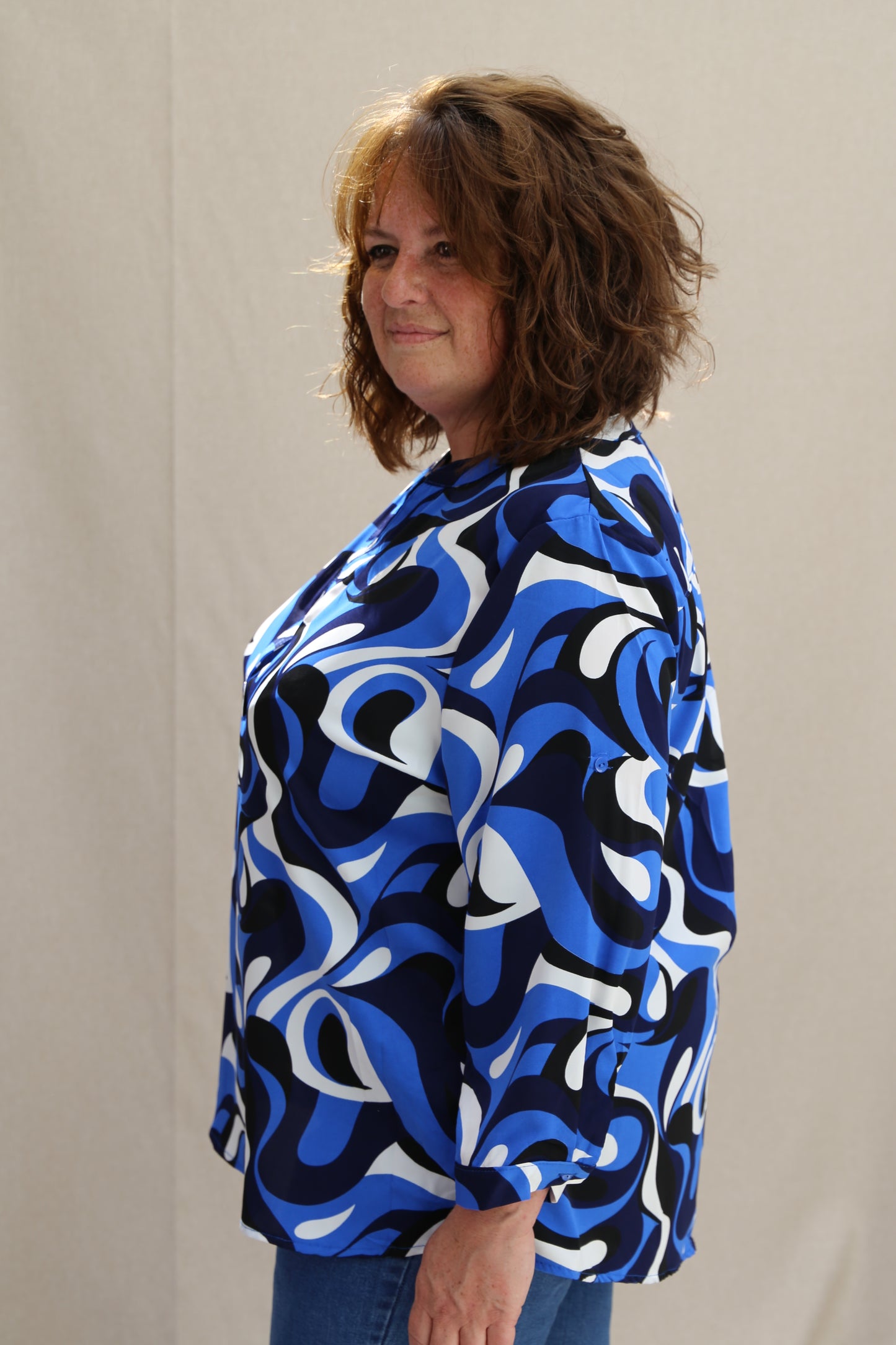 Blouse Christy noir/royal/blanc