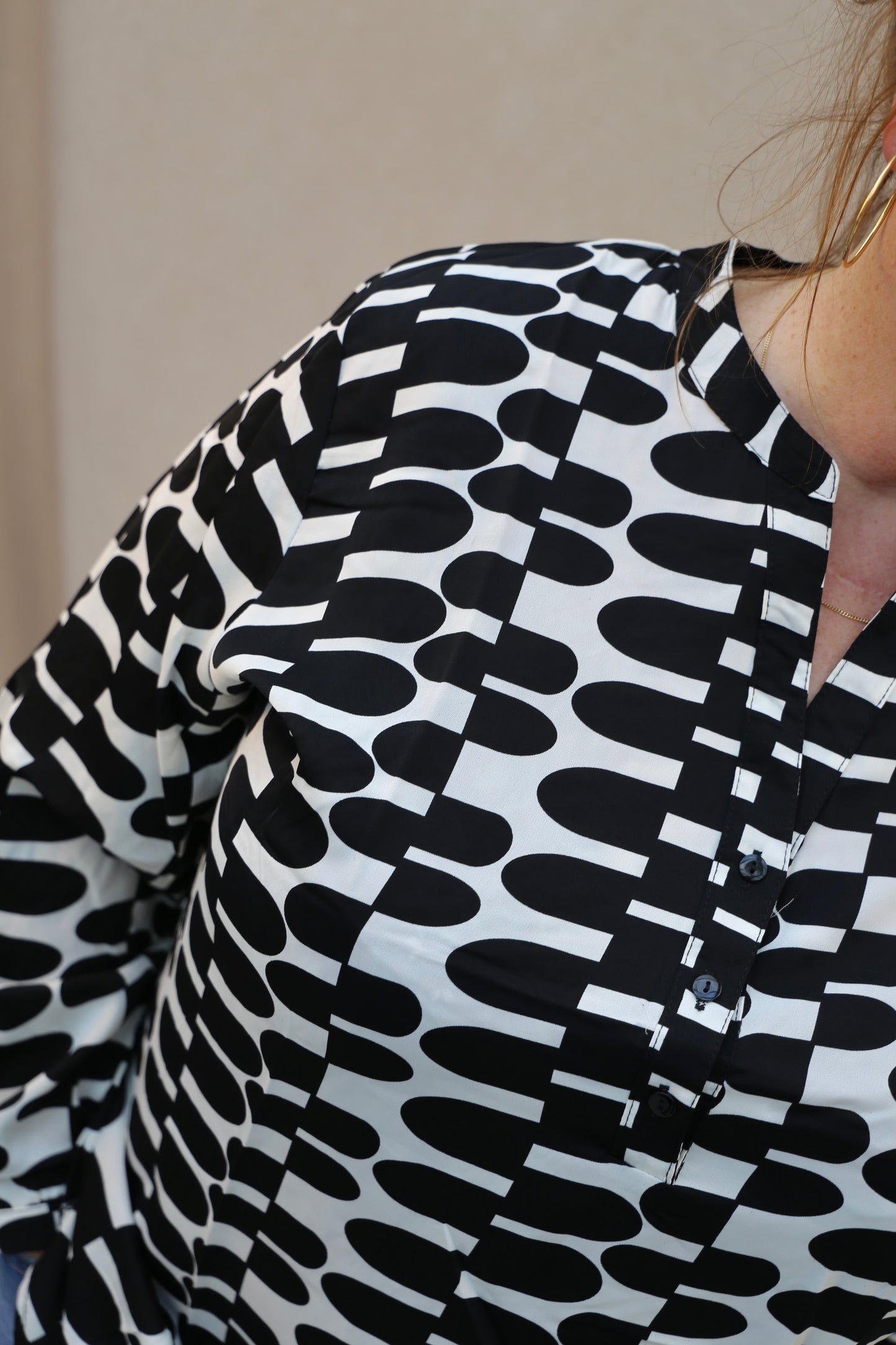 Blouse Christy noir & blanc
