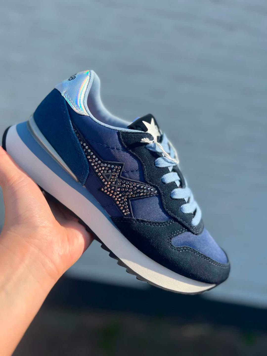Baskets SUN68 bleu marine