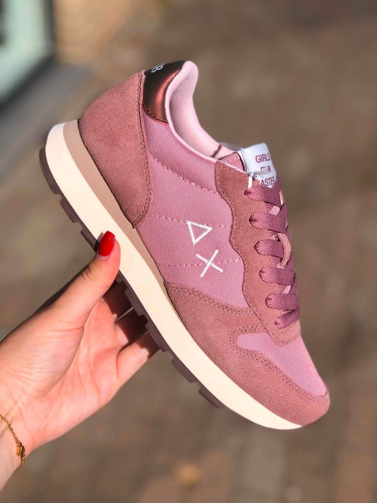 Baskets SUN68 vieux rose