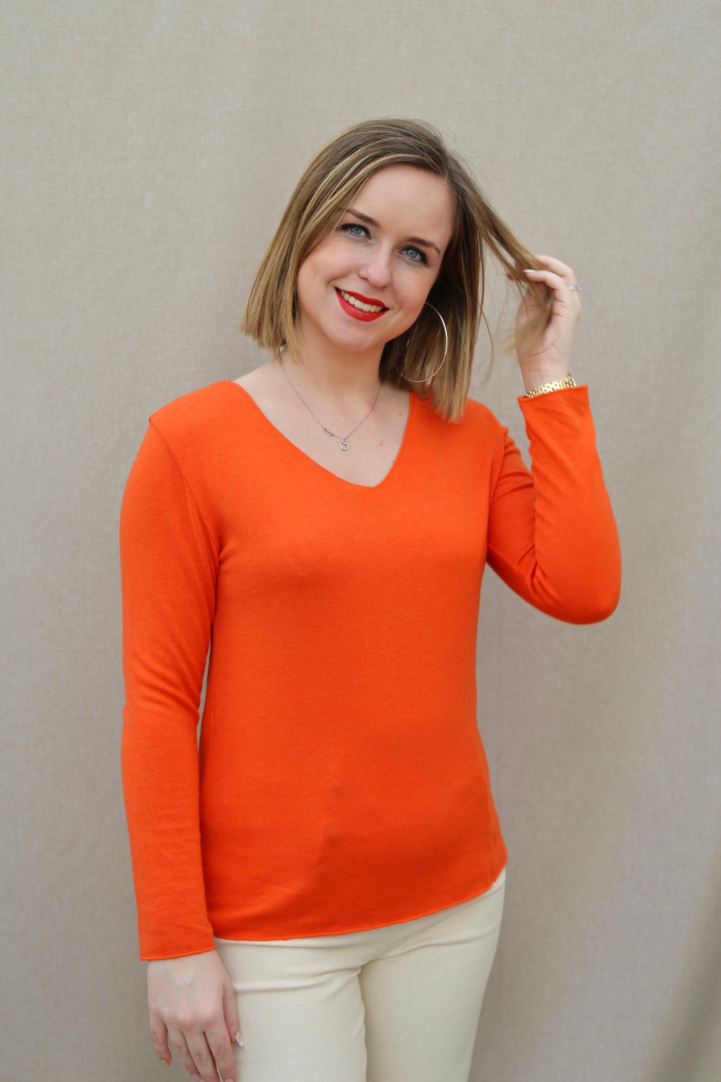 Pull Bérénice orange