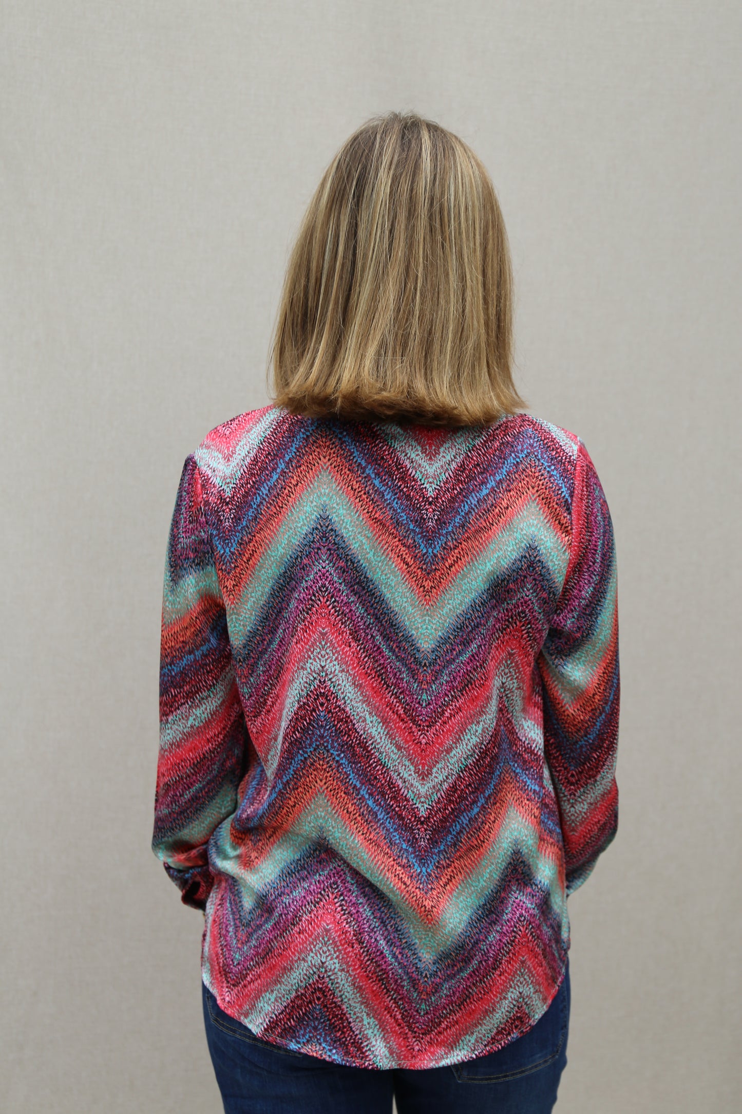 Blouse Véro rose/vert d’eau