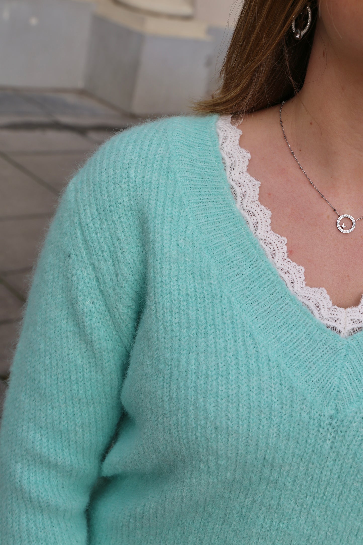 Pull Clarisse vert d’eau