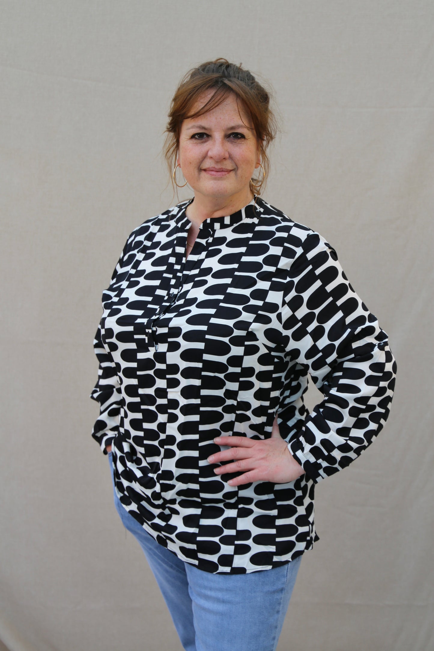 Blouse Christy noir & blanc