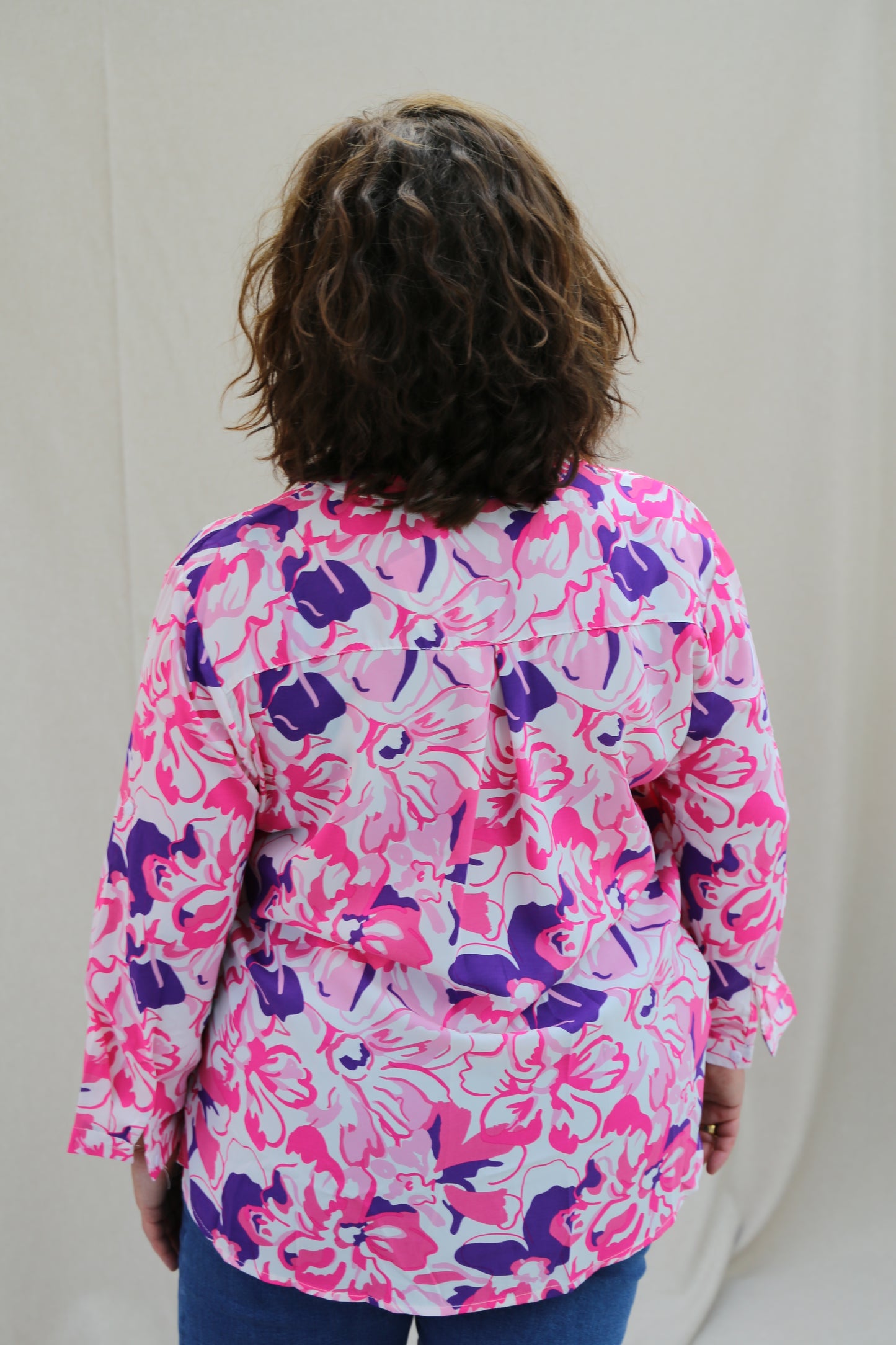 Blouse Christy rose/blanc