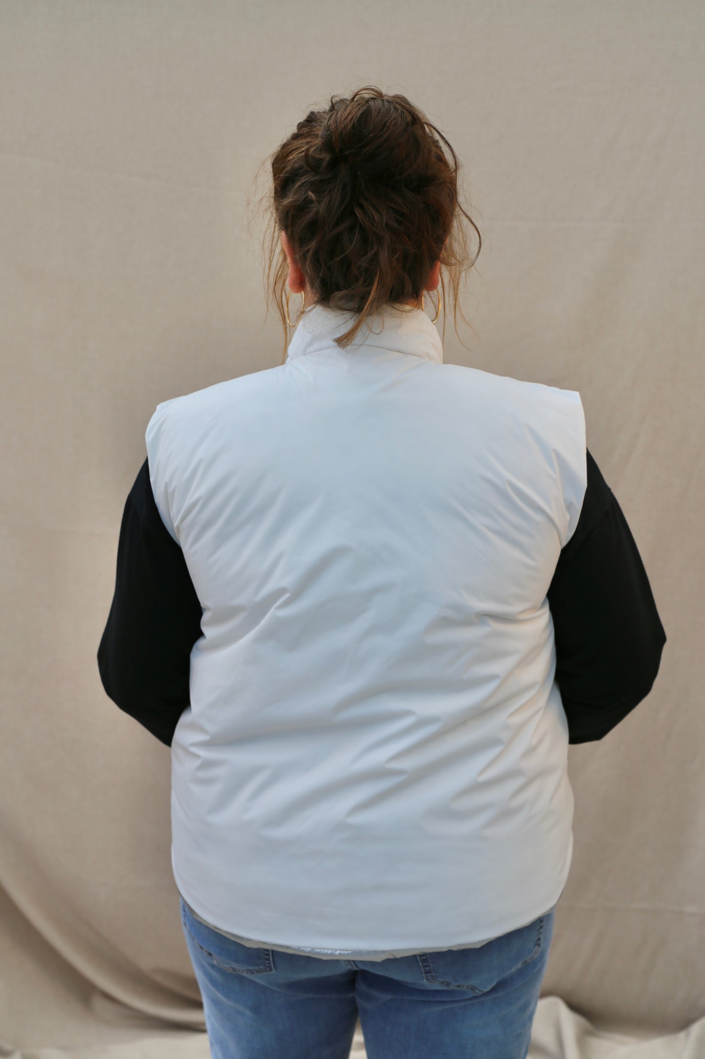 Veste réversible Anita gris/blanc
