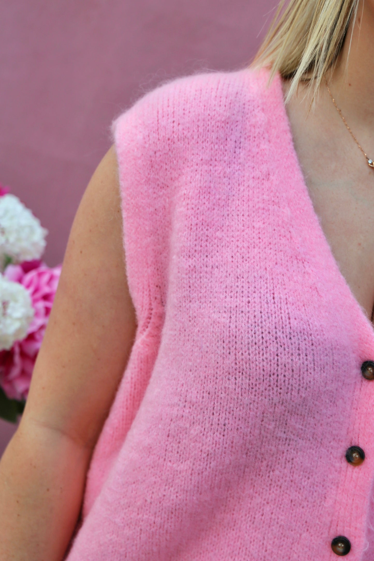 Gilet Clémence rose pâle