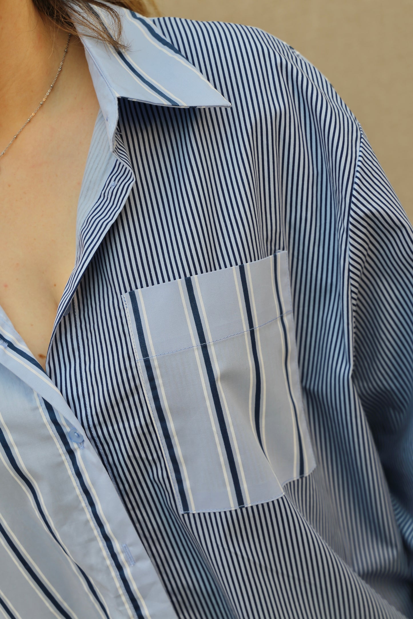 Chemise Aurélie bleue lignée