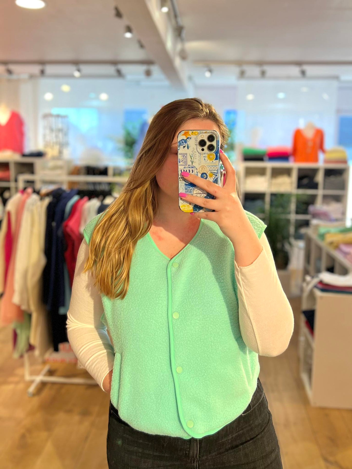 Gilet Jennifer vert d’eau