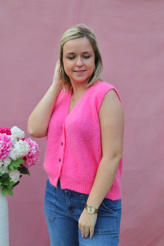 Gilet Clémence rose