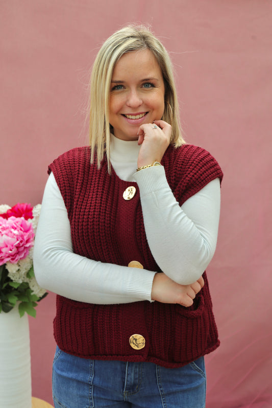Gilet Lina Bordeaux