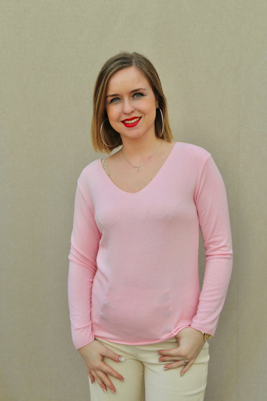 Pull Bérénice rose pâle