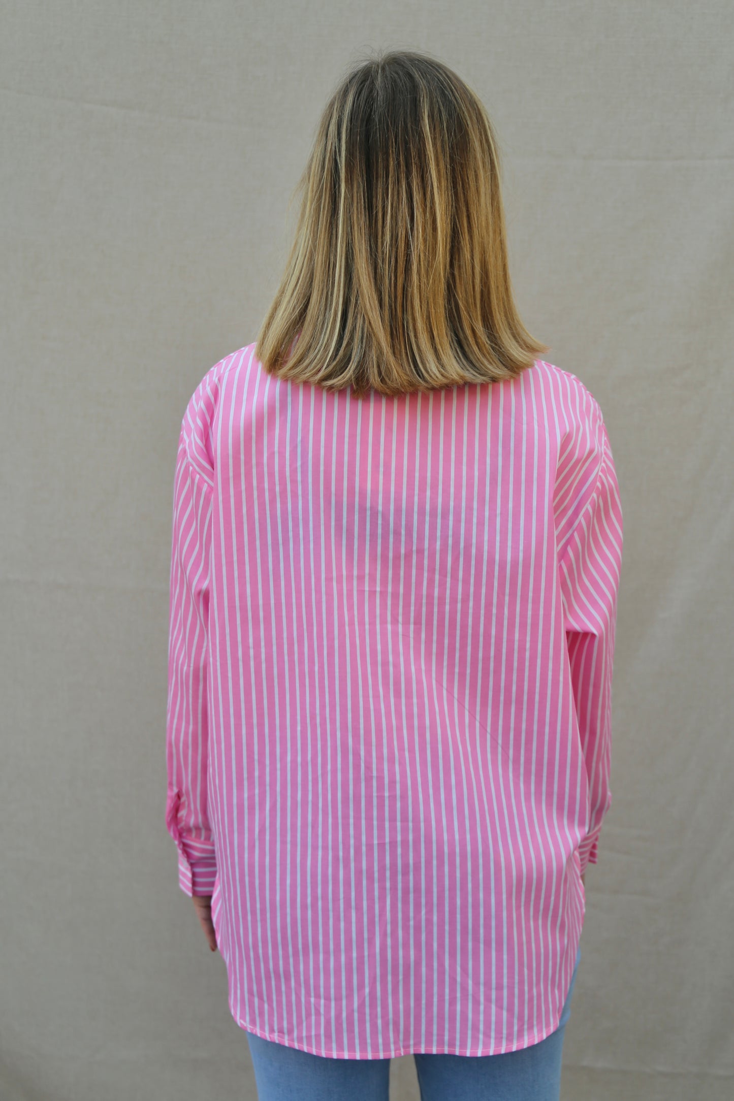 Chemise Aurélie rose lignée