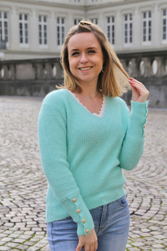 Pull Clarisse vert d’eau