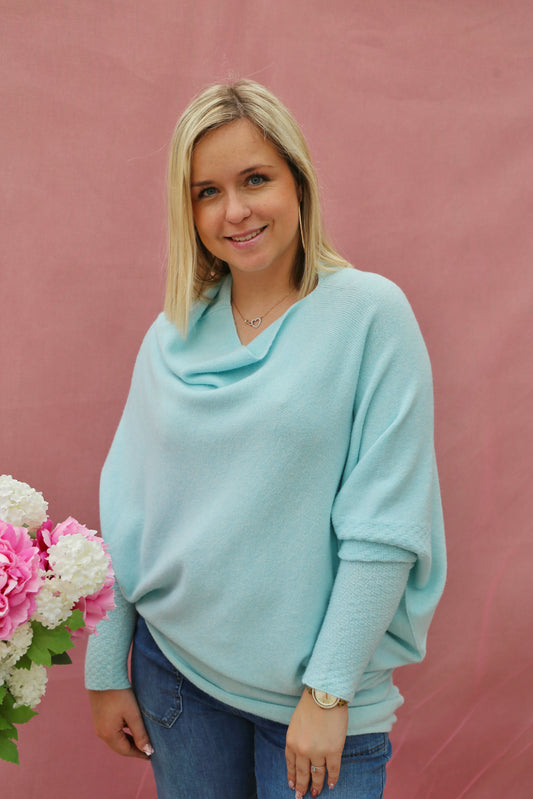 Pull Eunice vert d’eau