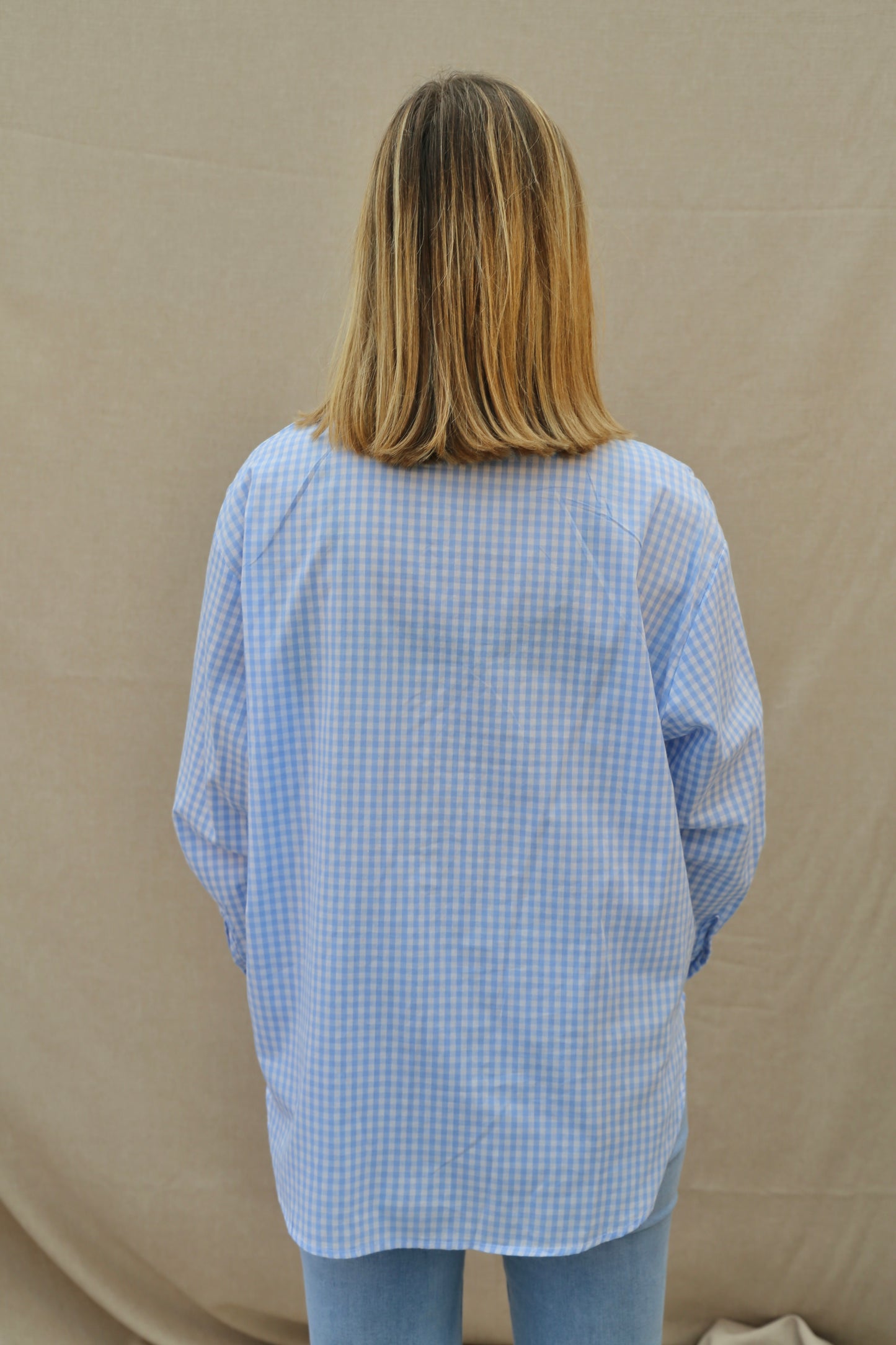 Chemise Aurélie bleue à carreaux